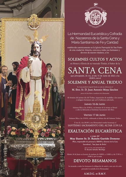 Cartel cultos santa cena almería 2022