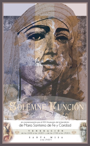 Cartel solemne función xxx aniversario fe y caridadoctubre 2020