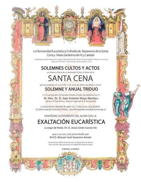Cartel triduo cena 2020